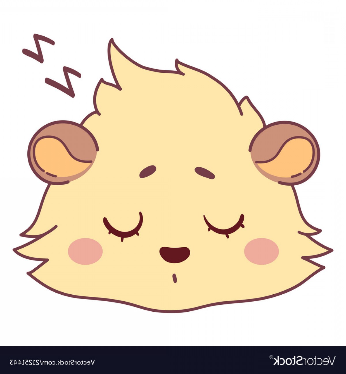 1200x1296 Funny Cavy With Eyes Closed Asleep Emoticons Vector Createmepink