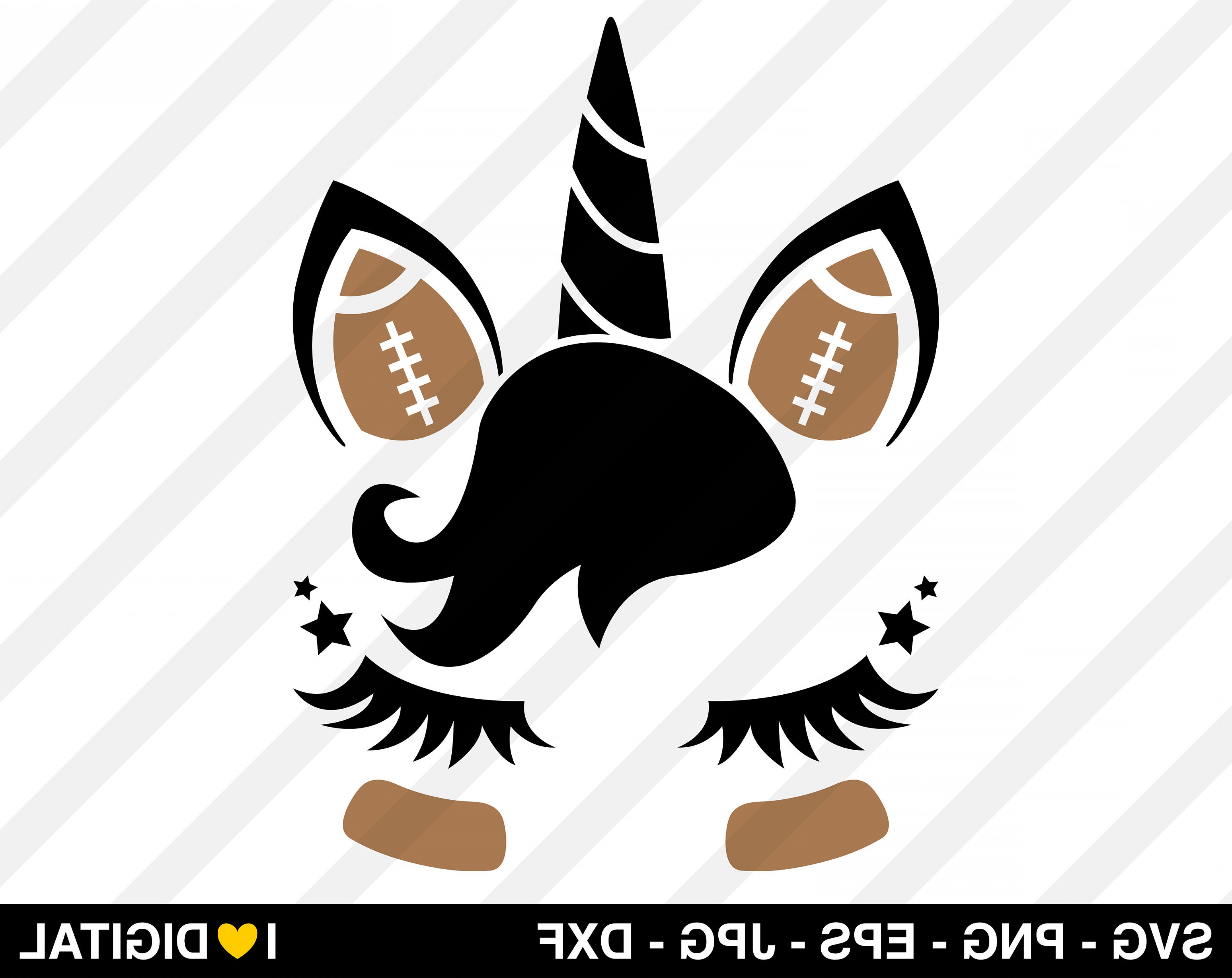 3600x2858 Unicorn Face Vector Football Sports Studiogrfx