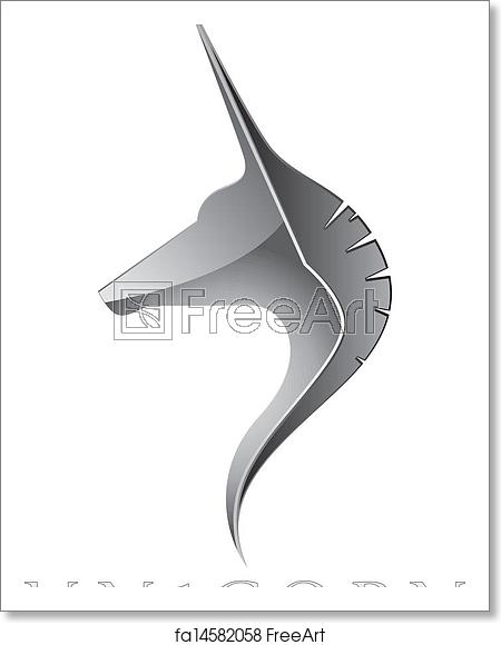 450x580 Free Art Print Of Silver Unicorn Silver Unicorn Head Vector