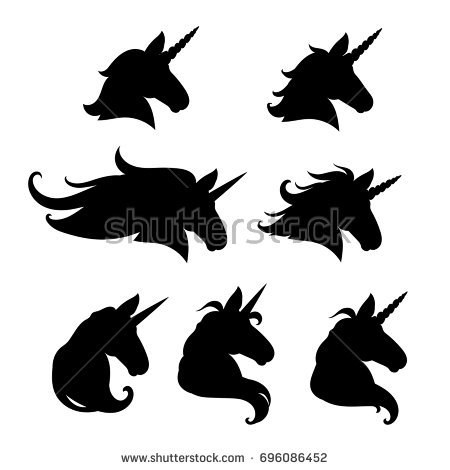 450x470 Unicorn Head Silhouette Vector