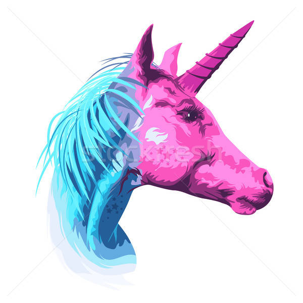 600x600 Wonderful Unicorn Head Vector Illustration James Thew