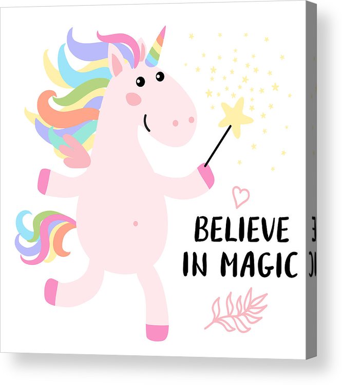 666x750 Cute Magical Unicorn Head Vector Design Acrylic Print