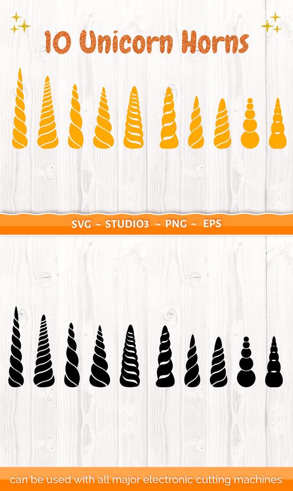 570x955 Unicorn Horn Unicorn Horn Clipart Unicorn Bundle Etsy