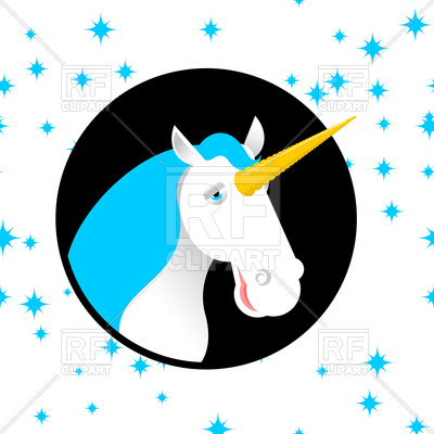 400x400 Fun Unicorn, Fabulous Beast With Horn Vector Image Of Plants