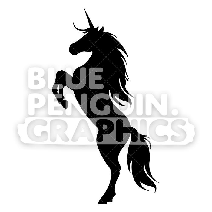 Standing Unicorn From Left Side Silhouettes Vector Cartoon Clipart 700x700 Standing Unicorn From Left Side Silhouettes Vector Cartoon Clipart