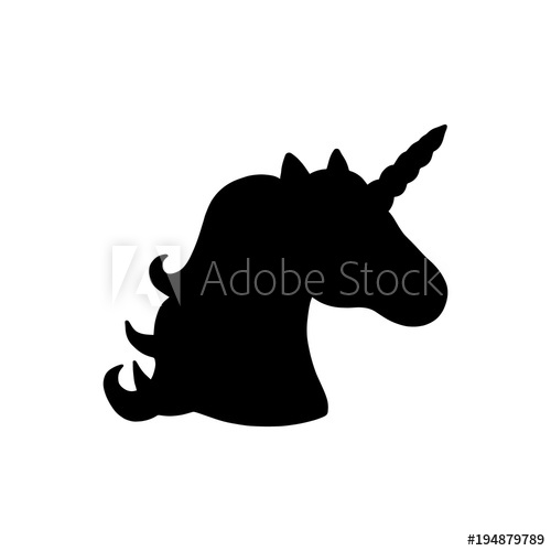 Unicorn Black Silhouette Vector Illustration Drawing, Isolated 500x500 Unicorn Black Silhouette Vector Illustration Drawing, Isolated