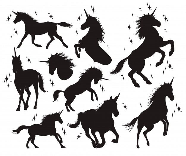 Unicorn Silhouette Set Vector Premium Download 626x526 Unicorn Silhouette Set Vector Premium Download