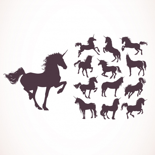 Unicorn Silhouettes Collection Vector Premium Download 626x626 Unicorn Silhouettes Collection Vector Premium Download