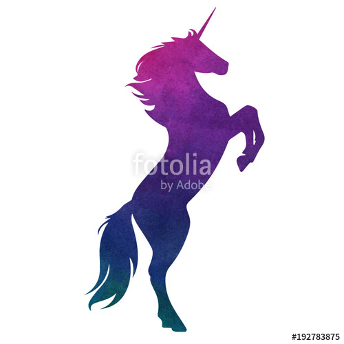 Watercolor Vector Unicorn Silhouette Illustration Stock Image 500x500 Watercolor Vector Unicorn Silhouette Illustration Stock Image