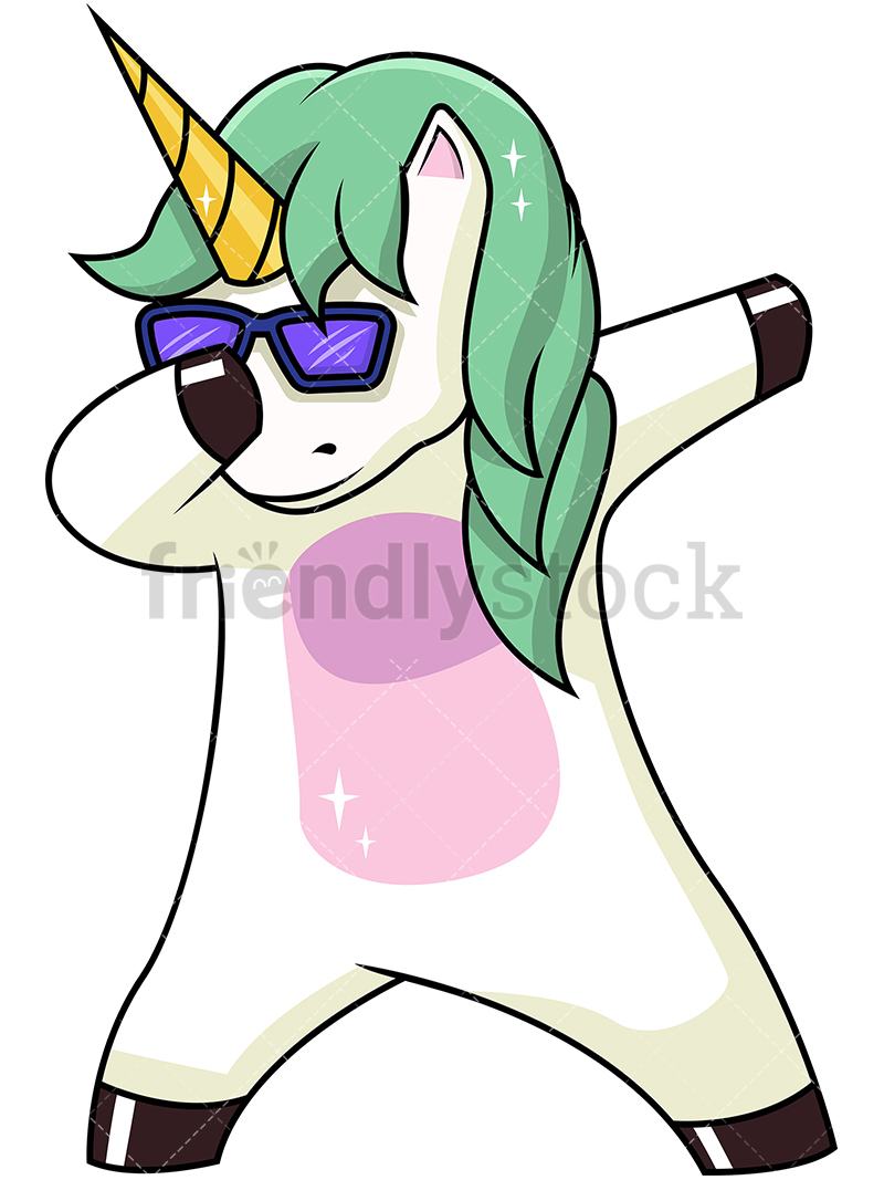 800x1067 Dabbing Unicorn Cartoon Vector Clipart