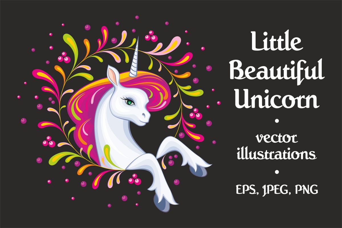 1200x800 Little Beautiful Unicorn Vector Illustrations
