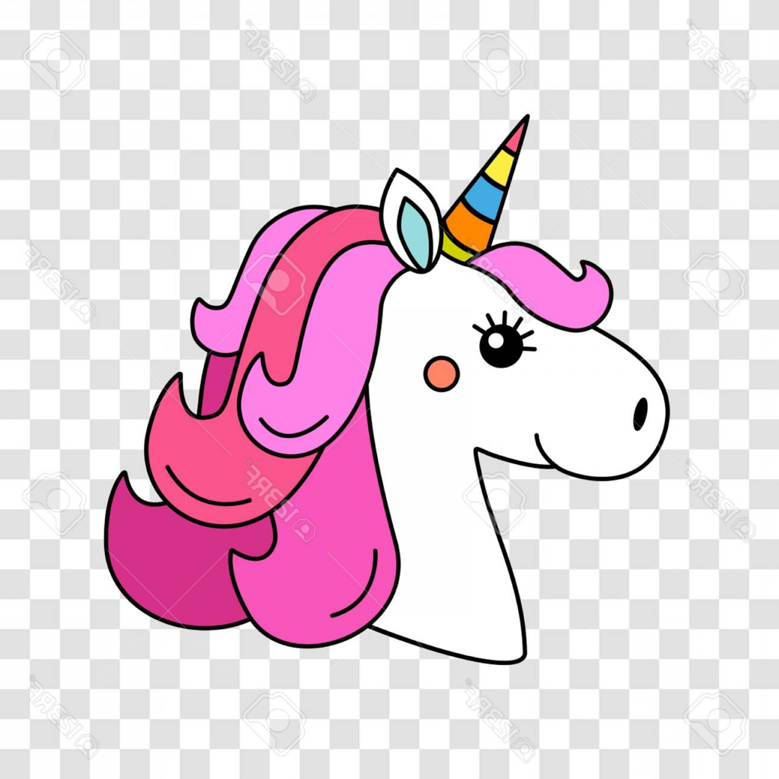 1560x1560 Photostock Vector A Funny Character Of The Muzzle Of A Unicorn