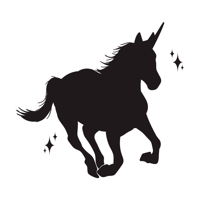 640x640 Magic Unicorn Silhouette Stylish Icons Vintage Background Horses
