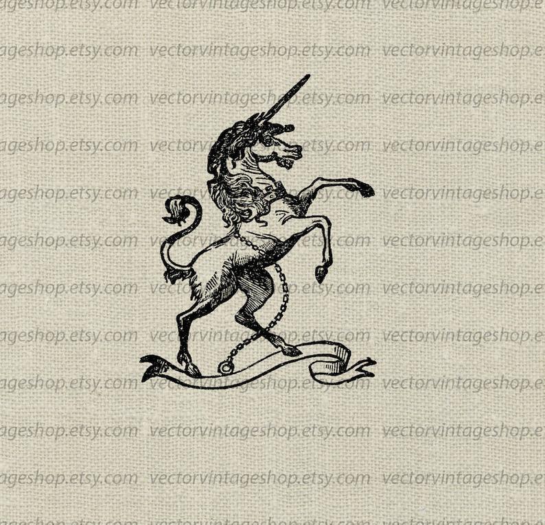 794x766 Unicorn Vector Graphic Instant Download Medieval Myth Clip Etsy