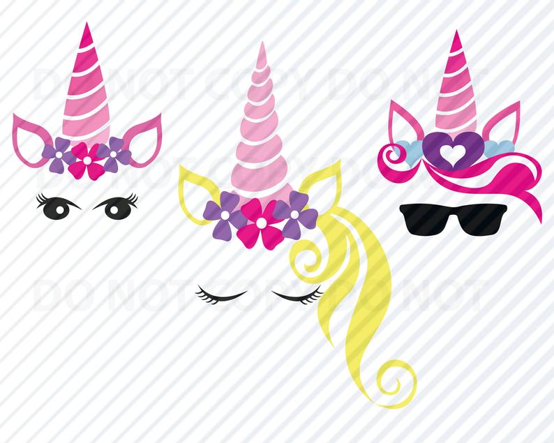 794x635 Unicorn Face Bundle Unicorn Vector Images Unicorn Clip Etsy