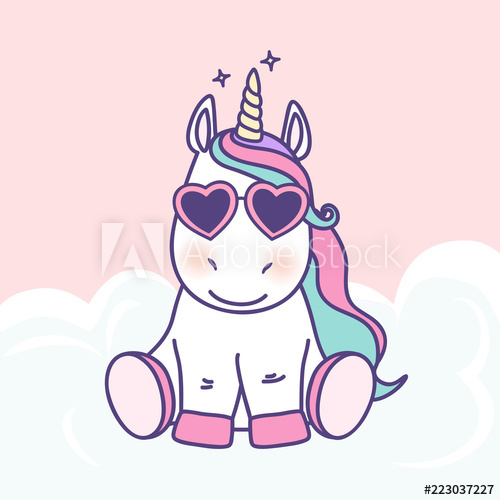 500x500 Cute Cartoon Unicorn Vector Graphic Design Hand Drawn Baby
