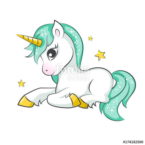 Cute Magical Unicorn Vector Design On White Background Print 500x500 Cute Magical Unicorn Vector Design On White Background Print