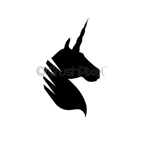 Creative Logo Of Unicorn Vector Silhouette, Isolated Illustration 500x500 Creative Logo Of Unicorn Vector Silhouette, Isolated Illustration