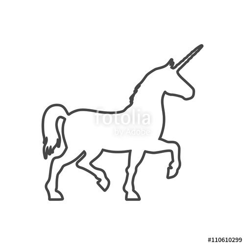 Silhouette Of Unicorn Horse Line Icon Stock Image And Royalty 500x500 Silhouette Of Unicorn Horse Line Icon Stock Image And Royalty