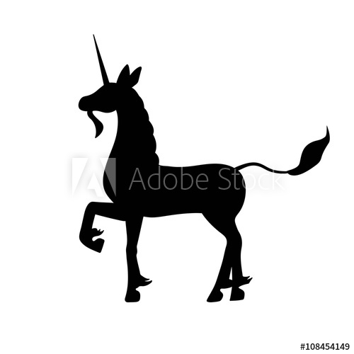 Silhouette Of The Unicorn Vector Illustration 500x500 Silhouette Of The Unicorn Vector Illustration