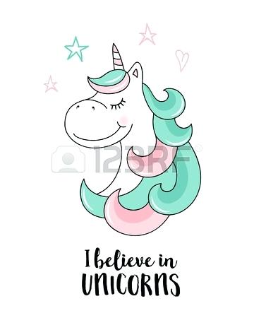 360x450 Vector Unicorn Cute In Flat Style Horse With Rainbow Mane And Tail