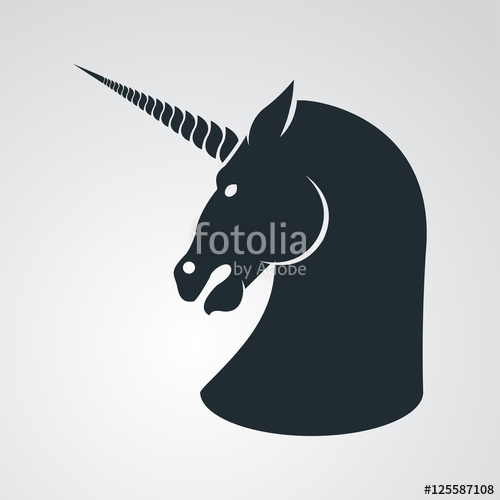 500x500 Icono Plano Unicornio En Fondo Degradado Stock Image And Royalty