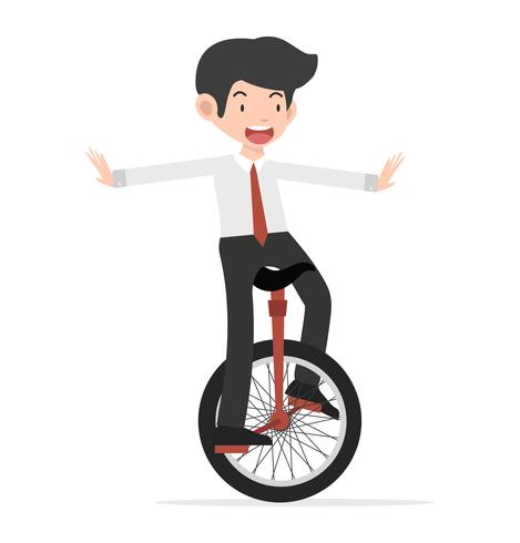 469x490 Happy Business Riding Unicycle Cartoon