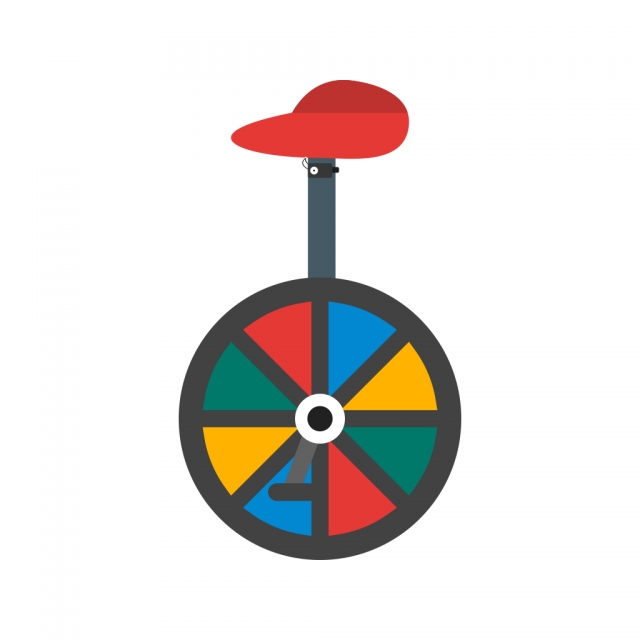 640x640 Unicycle Vector Icon, Circus Icon, Unicycle Icon, Wheel Icon Png