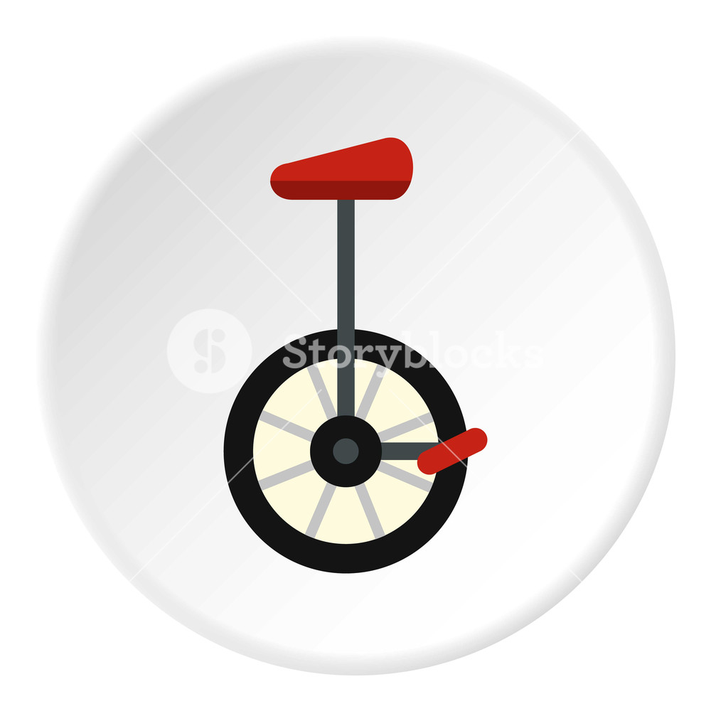 1000x1000 Unicycle Icon In Flat Circle Isolated Vector Illustration For Web