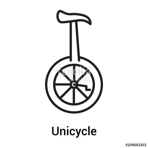 500x500 Unicycle Icon Vector Sign And Symbol Isolated On White Background