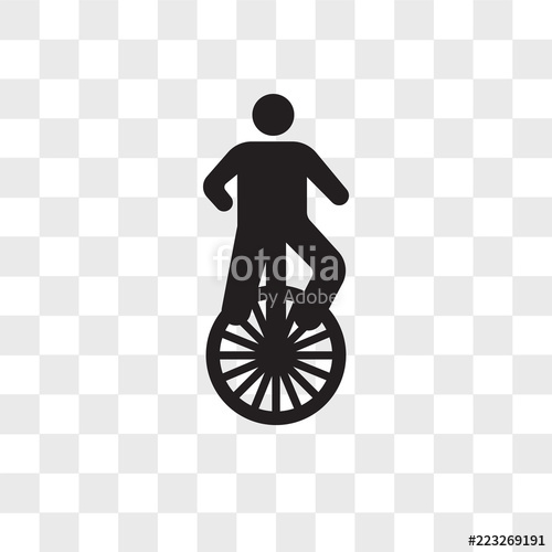 500x500 Unicycle Vector Icon Isolated On Transparent Background, Unicycle