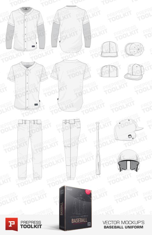 Baseball Uniform Vector Mockup Template Pack 500x772 Baseball Uniform Vector Mockup Template Pack