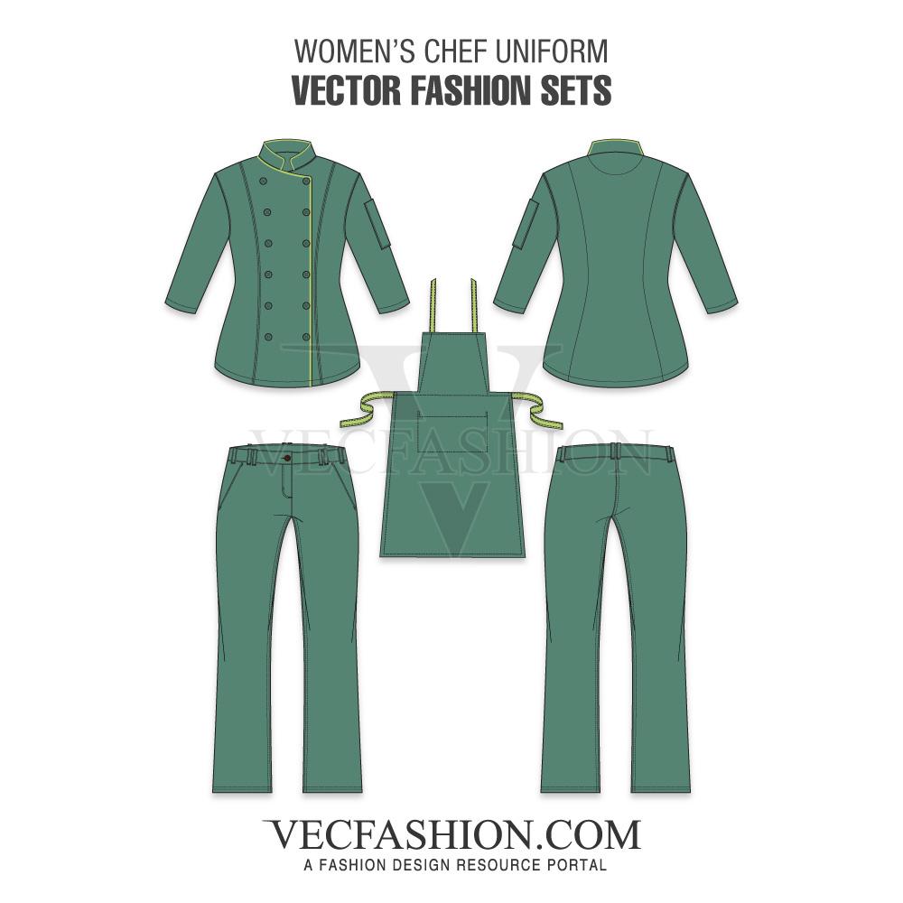 1000x1000 Women Chef's Uniform Set