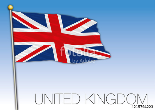 500x354 Union Jack Flag, United Kingdom, Vector Illustration Stock Image