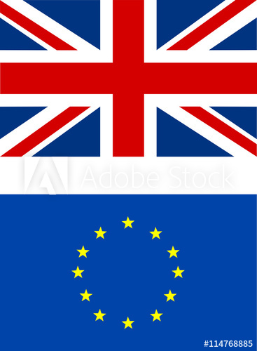 367x500 Union Jack Flag And Euro Flag