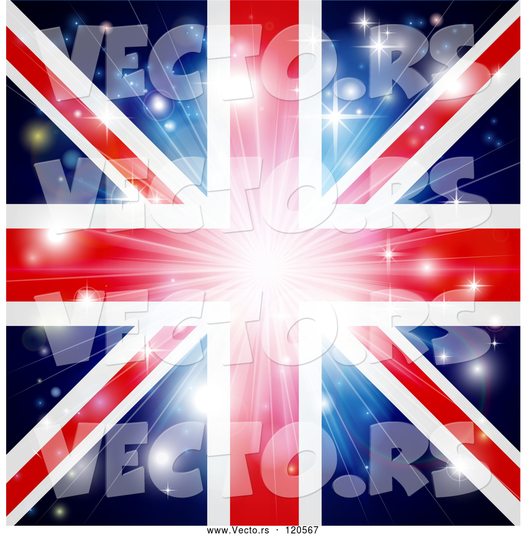 1024x1044 Vector Of Union Jack Flag Background With Flares And A Burst