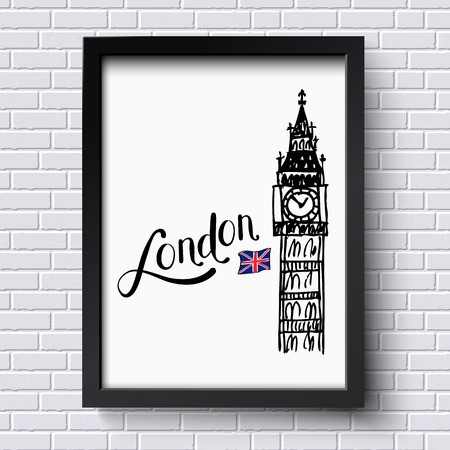 450x450 London And Big Ben Clock Tower With The Union Jack Vector