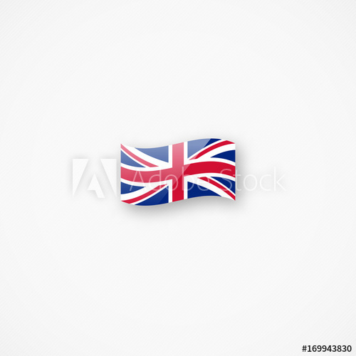 500x500 Shiny Glossy Small Waving Union Jack British Flag Vector Icon