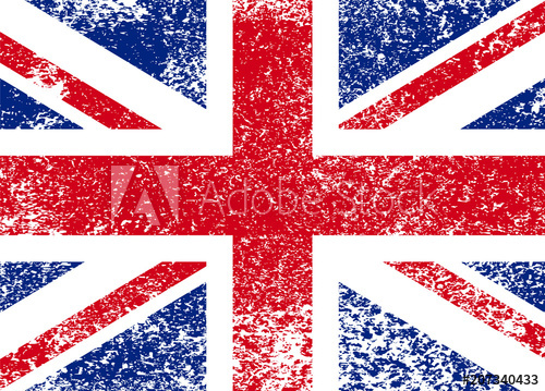 500x359 Vintage Union Jack, Great Britain Grunge Flag, Vector Illustration