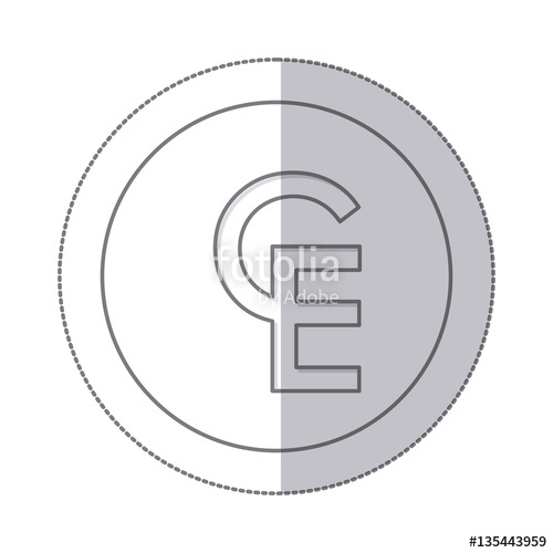 500x500 Middle Shadow Monochrome Circle With Currency Symbol Of European