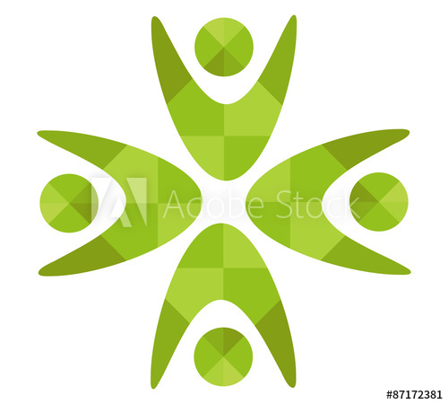 500x450 Business Corporate Abstract Green People Unite Eco Logo Human