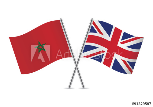 500x352 Morocco And United Kingdom Flags Vector Illustration