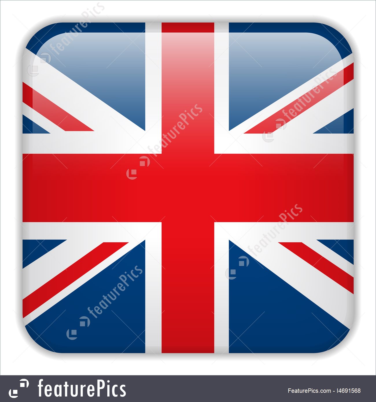 1300x1392 United Kingdom England Flag Smartphone Application Square Button