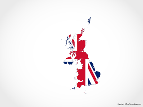 460x345 Vector Map Of United Kingdom