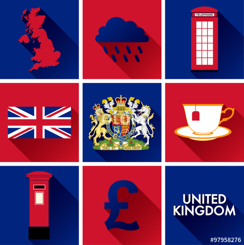 499x500 United Kingdom Flat Icon Set Set Of Vector Graphic Flat Icons