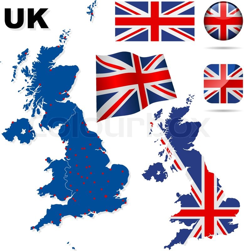 778x800 United Kingdom Vector Set Detailed Stock Vector Colourbox