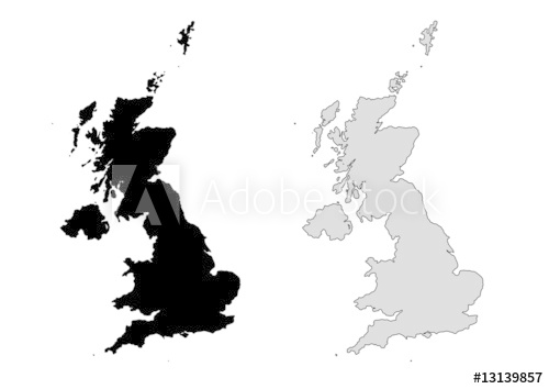 500x354 United Kingdom Vector Map