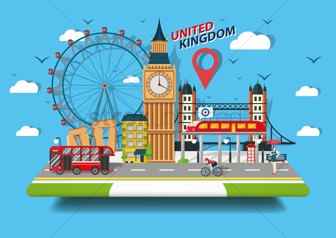1300x919 United Kingdom Wallpaper Vector Image