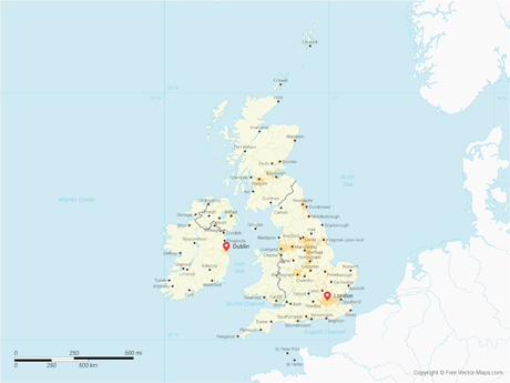 460x345 Vector Maps Of United Kingdom Free Vector Maps