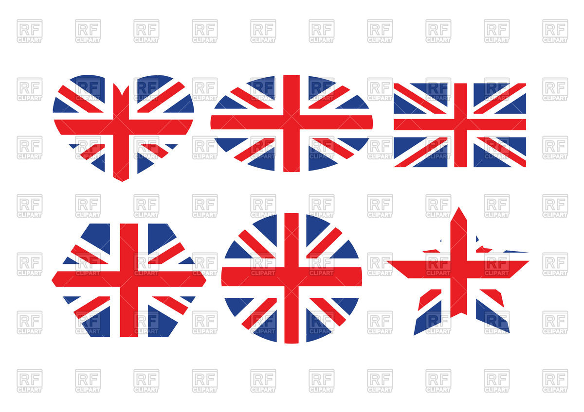 1200x848 Design Elements With Flag Of The United Kingdom Vector Image